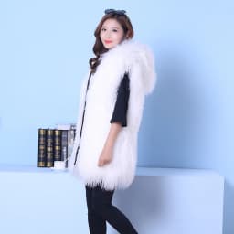 Sleeveless Genuine Mongolia Sheep Fur Vest Thick Warm Curl Tan Sheep Fur Gilet Fashion Waistcoat WSR189