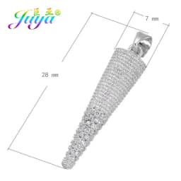 Juya DIY Jewelry Components Cz Paved Glitters Locket Heart Key Charm Pendant Accessories For Women Fashion Jewelry Making