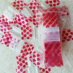 1" x 1" 5Mil Colored Pink Baggies 100pcs Mini Zip lock bags 1010 Clear Plastic Bags Y028
