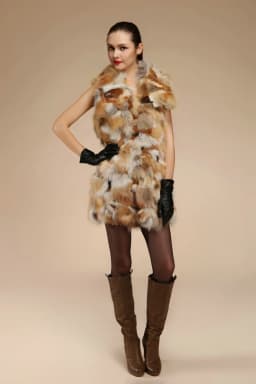 Real natural genuine fox fur vest women fashion sliver fox fur gilet with collar jackets ladies outwear custom any size