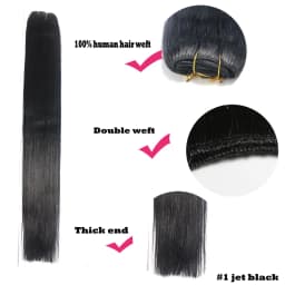 ZZHAIR 100% Human Hair Extensions 16"-26" Machine Made Remy Hair Weft Weaving 100g/Pcs Straight Natural Silk Non-clips