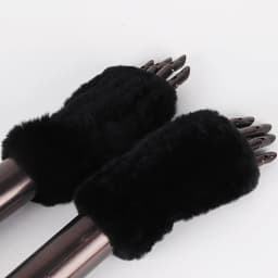 New Women 100% Real Genuine Knitted Rex Rabbit Fur Mittens Winter Warm Lady Real Fur Fingerless Gloves Handmade Knit Fur Mitten
