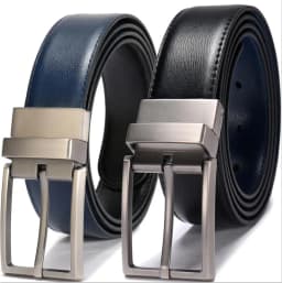 1Pcs Men's Leather Reversible Belt - Classic & Fashion Designs Two in One Belts With Rotated Buckle Ceinture Size 75-160cm