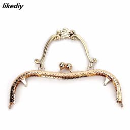 1 Piece 20.5 CM Plum Blossom Flower Pattern Vintage Metal Purse Frame Kiss Clasp Handle Bag Accessories