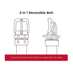 1Pcs Men's Leather Reversible Belt - Classic & Fashion Designs Two in One Belts With Rotated Buckle Ceinture Size 75-160cm