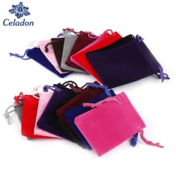 10 Pcs/Lot High Quality Multi Color Velvet Pouches Jewelry Packaging Display Drawstring Packing Gift Bags Pouches
