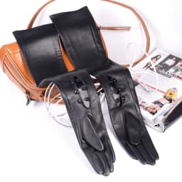 40 50 60 70 80cm Women's Ladies Real Leather Unlined Double-Sides Leather Three Buttons Wrist Party Evening Opera/Gloves