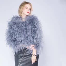 Winter Ostrich feathe Jacket Feather Coat Casual Long-sleeved Australia Imported feathe Jacket Ladies Nightclub Coat