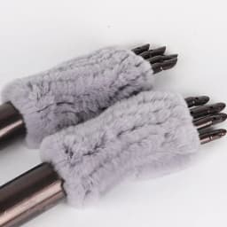 New Women 100% Real Genuine Knitted Rex Rabbit Fur Mittens Winter Warm Lady Real Fur Fingerless Gloves Handmade Knit Fur Mitten