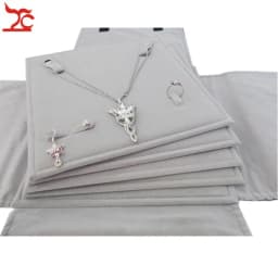 Portable 5 Layer Velvet Jewelry Display Storage Pouch Black Pendant Necklace Earrings Ring Holder Travel Roll Bag Pearl Folder