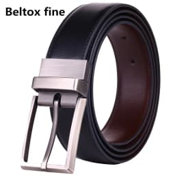 1Pcs Men's Leather Reversible Belt - Classic & Fashion Designs Two in One Belts With Rotated Buckle Ceinture Size 75-160cm