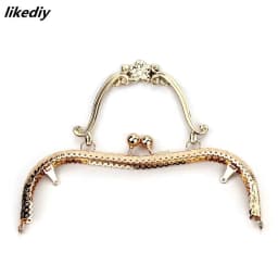 1 Piece 20.5 CM Plum Blossom Flower Pattern Vintage Metal Purse Frame Kiss Clasp Handle Bag Accessories