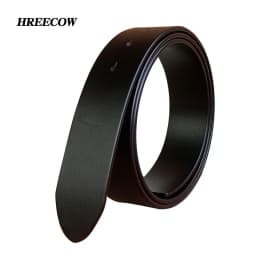 No Buckle 3.3 cm and 3. 8cm Belts for Mens High Quality Pin Buckle Male Strap Genuine Leather Waistband Ceinture Homme