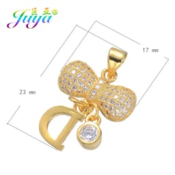 Juya DIY Jewelry Components Cz Paved Glitters Locket Heart Key Charm Pendant Accessories For Women Fashion Jewelry Making