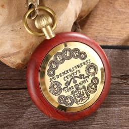 Square Wooden Mechanical Pocket Watch Chains Luxury Red Wooden Hand Winding Skeleton Fob Watches Men Women Clock Gifts Reloj