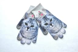 Lovely Unisex Animals Digital Pattern Cat Winter Elastic Knit Touch Screen Gloves Men Women Warm Full Finger Dancing Gloves B48