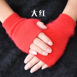 Fine Sheep Mink Cashmere Mitt Exposed Finger Women's Gloves Winter Autumn Knitted for Women Fingerless Gloves Wrist Mittens