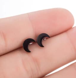 Multiple Black Stainless Steel Stud Earrings for Women Men Simple Volleyball Music Leaf Star Geometric Earings Jewelry Punk Gift