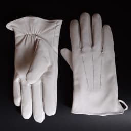 Men's Genuine Leather Real Leather Winter Warm White Ceremonial Short Gloves