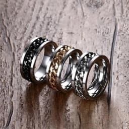 Rotatable Chain Rings For Men Stainless Steel Cuba Chain Wedding Men's Anti Stress Jewelry Bottle Opener Ring Gift