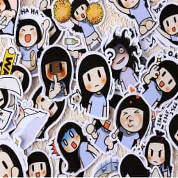40pcs Creative Cute Self-made Smile Brush/pretty Girl Scrapbooking Stickers /decorative Sticker /DIY Craft Photo Albums