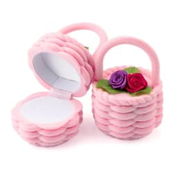 1 Piece Cute Flower Basket Velvet Wedding Engagement Ring Box Gift Box Holder for Earrings Necklace Display Jewelry Case