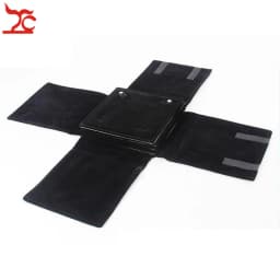 Portable 5 Layer Velvet Jewelry Display Storage Pouch Black Pendant Necklace Earrings Ring Holder Travel Roll Bag Pearl Folder