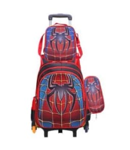 School Troilley Bag Set for boys School Trolley Backpack Set Lunch Bag School Wheeled Backpack for boys School Bookbag Rucksacks