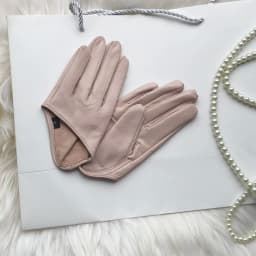 Sunscreen Gloves Women's Single Genuine Leather Half-palm Gloves Real Sheepskin Stage Show Driving gloves No Lining