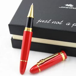 Jinhao 159 Luxury Yellow and Silver Clip Ballpoint Pen with Velvet Bag Free Shipping Rollerball Pens