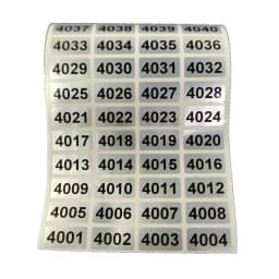 1000 Labels Consecutive Number Inventory Storage Sticker Waterproof 20mm x 10mm 001 to 10000 For Choice