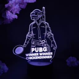 Game PUBG Action Figure 3D Illusion Light Cool Gift Birthday Valentine Gift for Gamer Boyfriend PC Desk Lamp Gaming Room Setup