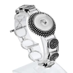 Wholesale 18mm Snap Bracelets High Quality Metal Silver Color Snap Button Bracelet Bangle Adjustable Chain Bracelets