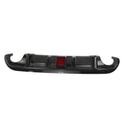 Rear Diffuser Bumper Lip For Infiniti Q50 2014 2015 2016 2017 Carbon Fiber Look/Gloss Black Boot Spoiler Kit With LED Brake Lamp
