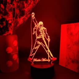 3D Led Night Light Queen Freddie Mercury Figure Color Changing Nightlight Office Bedroom Table Decor Lamp Xmas Gift Desktop Lamp