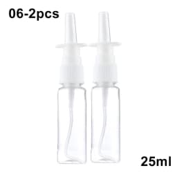 2pcs New White Nasal Spray Pump Empty Plastic Bottles Refillable Sprayer Health Nose Mist For Medical Packaging Accessories