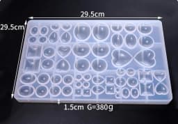 Geometry Mold in Various Shapes UV epoxy Resin Jewelry DIY Assorted Heart Oval Square Teardrop Round Dome Cabochon Silicone Mold