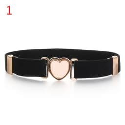 Kids Heart Buckle-Free Elastic Belt Adjustable Stretch Canvas Belt Boys Girls Casual Jeans Pants Dresses Children Belts