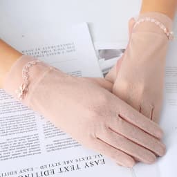 Summer Women Sunscreen Touch Screen Anti-UV Ice Silk Gloves Thin Breathable Non-slip Short Female Elegant Jacquard Drive Gloves
