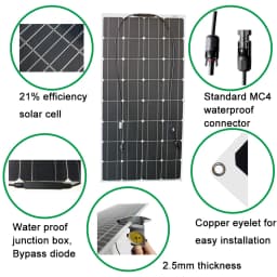 DGSUNLIGHT 100w 200w 12v Portable Solar Panel Flexible 18V 800W Plate Cells Monocrystalline Silicon