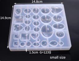 Geometry Mold in Various Shapes UV epoxy Resin Jewelry DIY Assorted Heart Oval Square Teardrop Round Dome Cabochon Silicone Mold