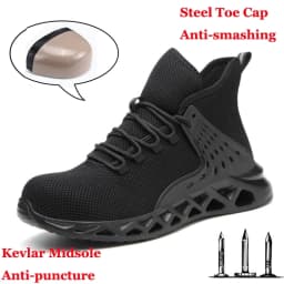Men Winter Safety Boots Are Light and Comfortable Steel Toe Cap Anti-piercing Industrial Outdoor Work Shoes Foot Protection
