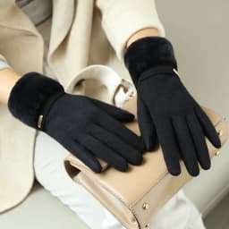 New Women Winter Warm Touch Screen Plus Velvet Thicken Plush Wrist Gloves Elegant Female Soft Cycling Drive Not Bloated