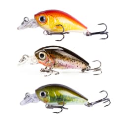 Hanlin Hot 3pcs/5pcs Suit 48mm/3.8g Hard Artificial Bait Mini Crankbait Fishing Lures Floating Wobblers Lure for Fishing Tackle