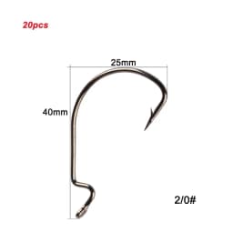 20pcs/lot Texan Hooks High Carbon Steel Offset Hook Karpervissen Fishhooks Lure Softjerk 8#~-5/0 Anzuelos Pesca Fishing Tackle