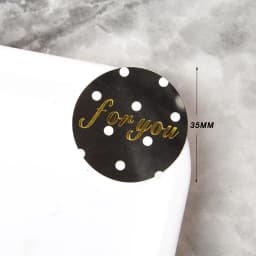 100pcs Vintage Creative Black Dots Series Round Kraft Paper Sticker for Handmade Products Gift Seal Sticker Label