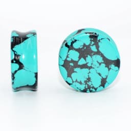 2PCS Natural Stone Double Flared Plug Opal Quartz Ear Tunnel Gauge Colorful Stone Ear Expander Weight Body Piercing Jewelry