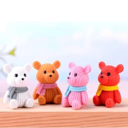 1Pcs Popular Plastic Teddy Bear Miniature Fairy Garden Easter Animal Figurines Party Gift Home Decoration Accessories