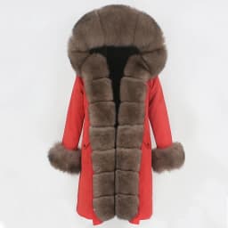 OFTBUY X-long Parka Waterproof Outerwear Real Fur Coat Winter Jacket Women Natural Fox Fur Hood Luxury Outerwear Detachable New