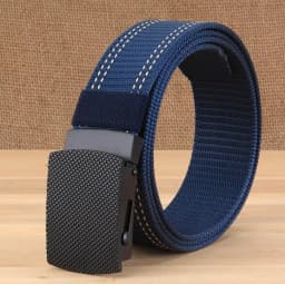 3.8cm outdoor nylon belt, black alloy automatic buckle, all-match striped men's belt, sports breathable